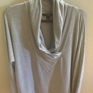 Ralph Lauren top. Grey, long, and flattering.